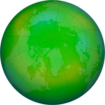 Arctic ozone map for 2010-07